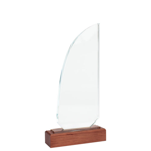 Trofeo Galvano de Madera y Cristal Tipo Velero