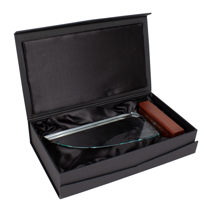 Trofeo Galvano de Madera y Cristal Tipo Velero